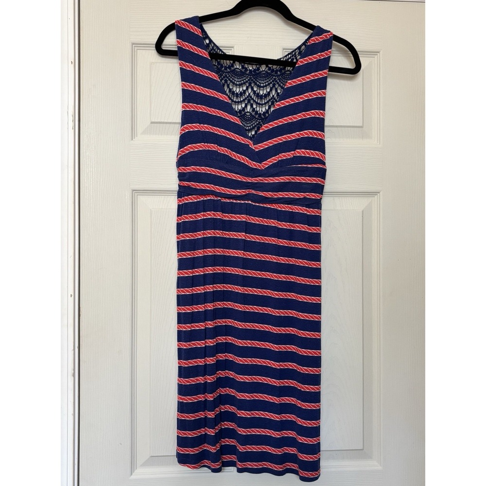 New Macbeth Collection by Margaret Joseph Swimsuit Cover Up Dress Sz M Navy/Red